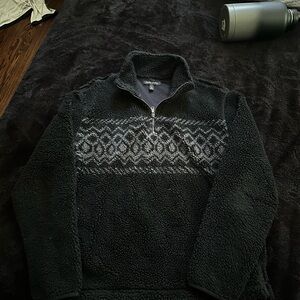 Banana Republic Black and Gray Zip-Up Sweater